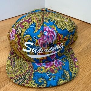 Supreme Blue Paisley Floral Snapback hat